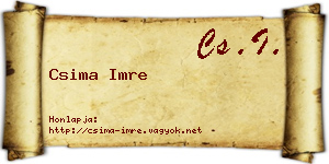Csima Imre névjegykártya